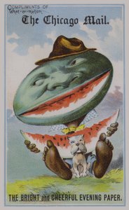 Pastèque, carte publicitaire américaine pour le journal The Chicago Mail - American School